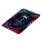 プンタカナビーチパーティーパーム葉ツリー夕日 マグネット (左側)