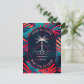 プンタカナビーチパーティー ヤシの葉 夕焼け ポストカード (スタンド正面)