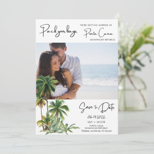 プンタカナビーチ宛先ウェディングデートを保存 セーブザデート (スタンド正面)