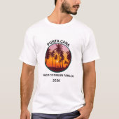 プンタカナ 家族旅行 南国 ビーチ 日没 Tシャツ (正面)