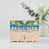 プンタカナDRビーチパーム離れハート土産品 ポストカード (スタンド正面)