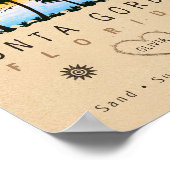 プンタゴルダフロリダレトロサンセットパームツリー1960s ポスター (角)