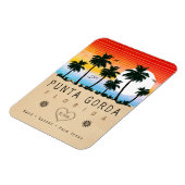 プンタゴルダフロリダレトロサンセットパームツリー1960s マグネット (左側)