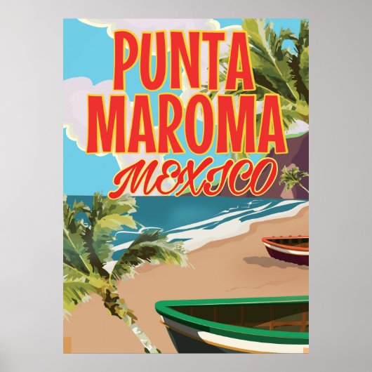 プンタマロマビーチメキシコ旅行ポスター ポスター (正面)