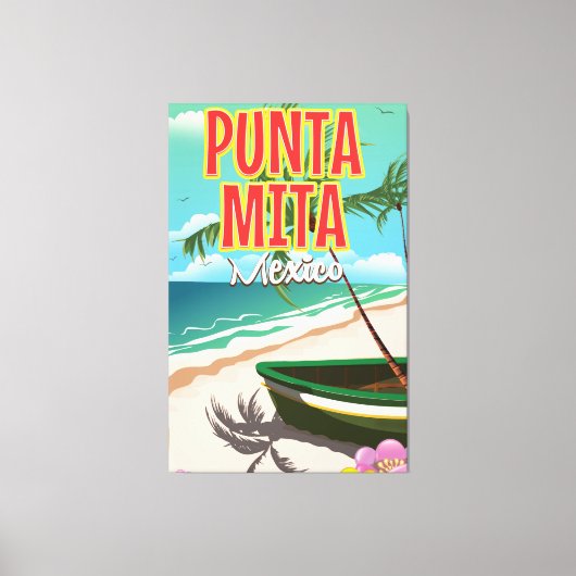 プンタミタ メキシコ 旅行ポスター キャンバスプリント (正面)