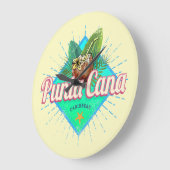 プンタ・カナ カリブ海 ドミニカ共和国 レトロ ラージ壁時計 (傾斜)