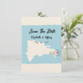 プンタ・カナ ドミニカ共和国 地図 Save the Date 招待状 (スタンド正面)