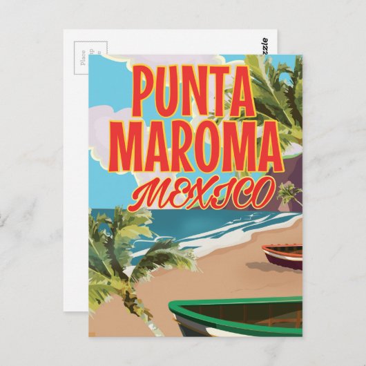 プンタ・マロマビーチ メキシコ 旅行ポスター ポストカード (正面/裏面)