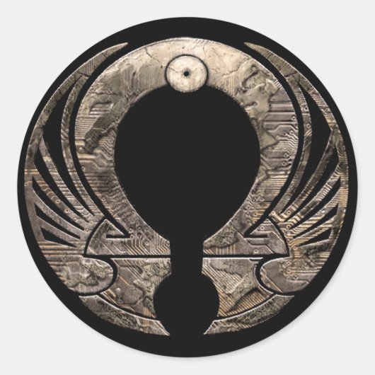 プントオメガ – ロゴラウンドステッカー ラウンドシール (正面)