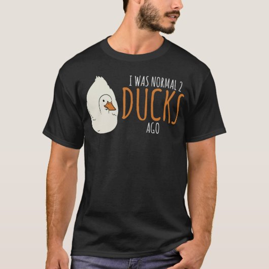 プン私はおもしろい通常の2ダック犬の学校水だった Tシャツ (正面)