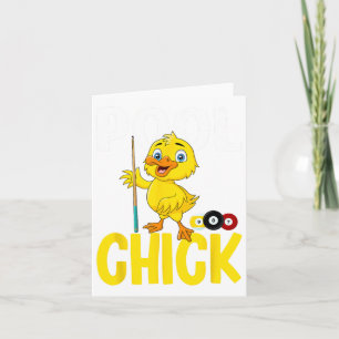 プーおもしろいルChick 8ボール女性かわいいビリヤードLadie カード