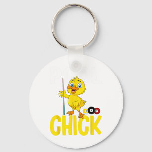 プーおもしろいルChick 8ボール女性かわいいビリヤードLadie キーホルダー