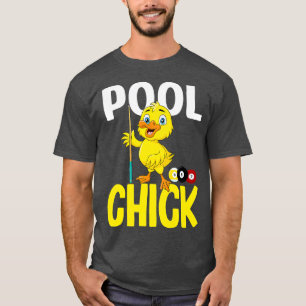 プーおもしろいルChick 8ボール女性かわいいビリヤードLadie Tシャツ