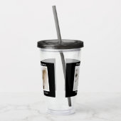 プーかわいらしティ顔かわいい犬40thバースデーブラック アクリルタンブラー (左)