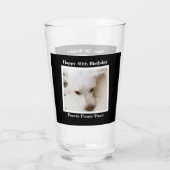 プーかわいらしティ顔かわいい犬40thバースデーブラック タンブラーグラス (裏面)