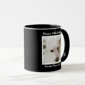 プーかわいらしティ顔かわいい犬40thバースデーブラック マグカップ (正面右)