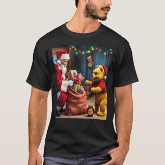 プーさん、サンタと会う Tシャツ