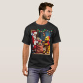 プーさん、サンタと会う Tシャツ (正面フル)