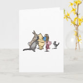 プーと友人のブループレゼントにワイン カード (黄色い花)