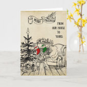 プーと子豚 – メリークリスマス カード (黄色い花)