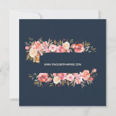 プーエレガントニーフローラランタンネイビーブライダルシャワー 招待状 (裏面)