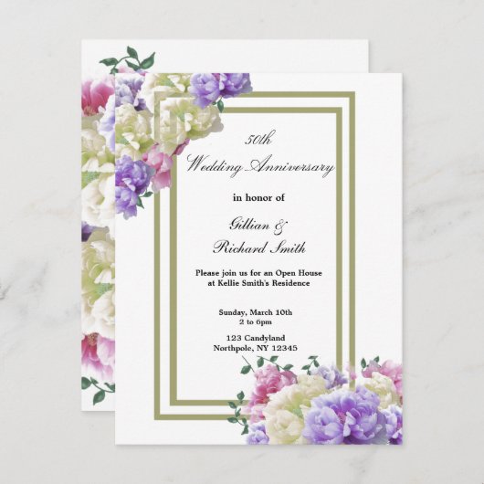 プーエレガントニーフローラ50周年記念招待状 招待状 (正面/裏面)