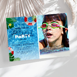 プーカッコいいルパーティー写真 |水泳誕生日 招待状