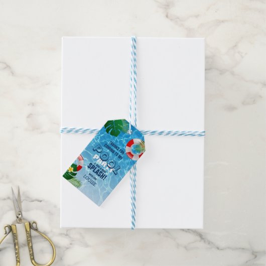 プーカッコいいルパーティー |スイミング誕生日ありがとうございました ギフトタグ (より糸付き)