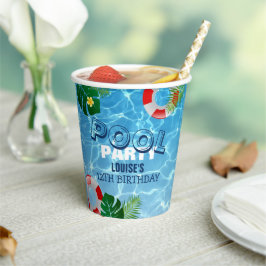 プーカッコいいルパーティー |スイミング誕生日招待状 紙コップ