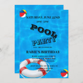 プーカッコいいルパーティー |水泳誕生日 招待状 (正面/裏面)