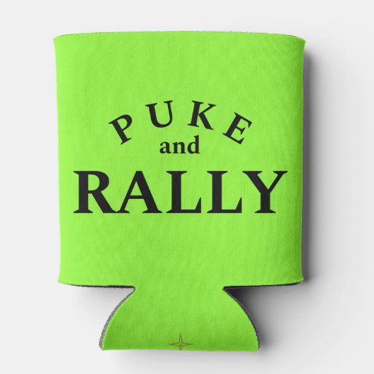 プーク&ラリークーラーボックス-おもしろいはっきりしたタイポグラフィ 缶クーラー (裏面)