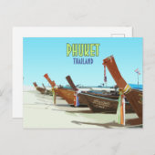 プーケットタイランドトロピカルビーチヴィンテージ ポストカード (正面/裏面)