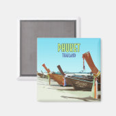 プーケットタイランドトロピカルビーチヴィンテージ マグネット (正面/裏面)