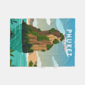 プーケットタイランドレトロ フリースブランケット (正面(横))