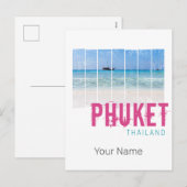 プーケットタイランドヴィンテージビーチパノラマスーベリア シーズンポストカード (正面/裏面)