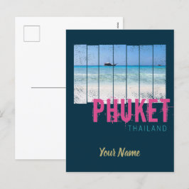 プーケットタイランドヴィンテージビーチパノラマスーベリア シーズンポストカード