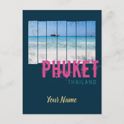 プーケットタイランドヴィンテージビーチパノラマスーベリア シーズンポストカード (正面)