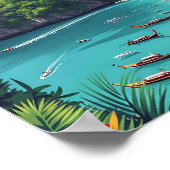 プーケットタイ芸術的トラベルイラストレーション ポスター (角)