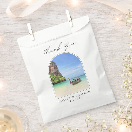 プーケット結婚式の引き出物タイランドサンキュー フェイバーバッグ (クリップ留めされた状態)