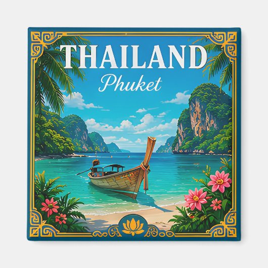 🌴 プーケット タイ ビーチの思い出 島への旅から マグネット (正面)