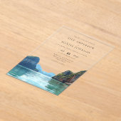 プーケット タイ 水彩画 デスティネーション ウェディング アクリル招待状 (レイダウン)