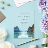 プーケット タイ 水彩画 デスティネーション ウェディング アクリル招待状 (インサイチュ (ウェディング))