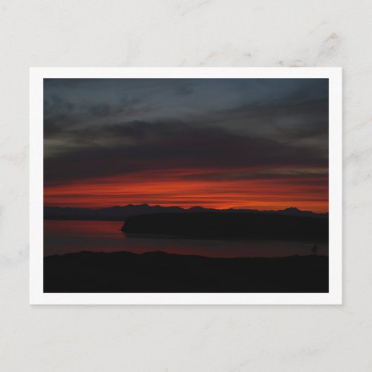 プージェット・サウンドに沈む夕日 ポストカード (正面)