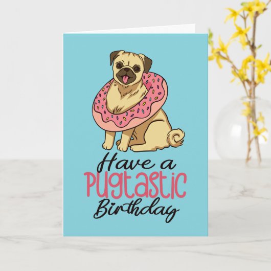 プータス派の誕生日かわいい犬の恋人誕生日を持つ カード (黄色い花)