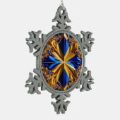 プータースノーフレークオーナメントとスウェーデンカラー スノーフレークピューターオーナメント (左)