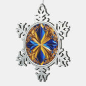 プータースノーフレークオーナメントとスウェーデンカラー スノーフレークピューターオーナメント (右)