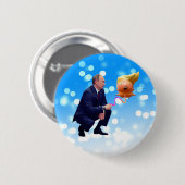プーチンがトランプの風船で遊ぶ 缶バッジ (正面&裏面)