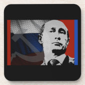 プーチンとロシア国旗 コースター (正面)