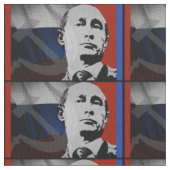 プーチンとロシア国旗 ファブリック (クローズアップ)