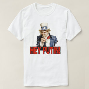 プーチンに中指を立てるサムおじさん Tシャツ